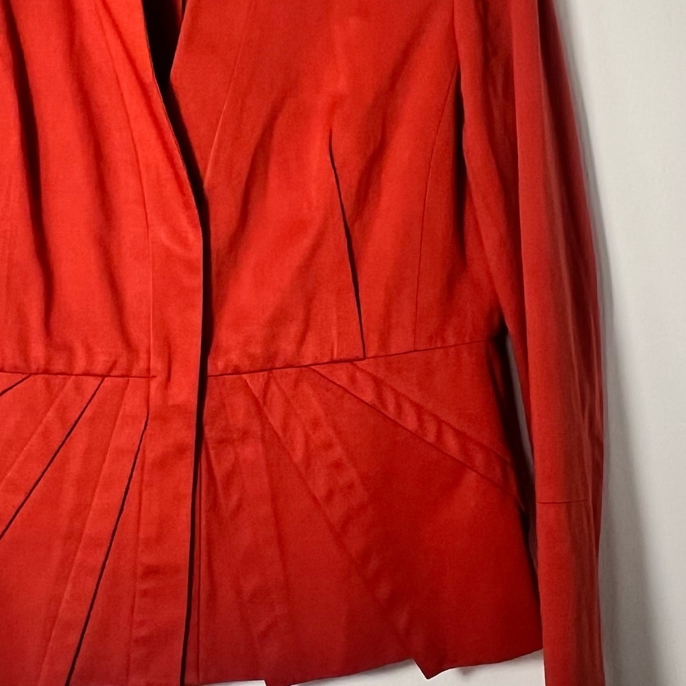 J. Peterman structured peplum style snap button blazer jacket rust orange - Picture 3 of 6